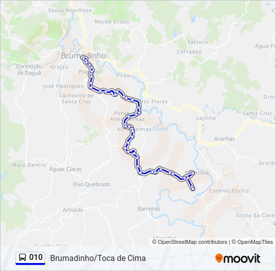 Rota da linha 010: horários, paradas e mapas - Brumadinho → Toca Via  Maricota (Atualizado)