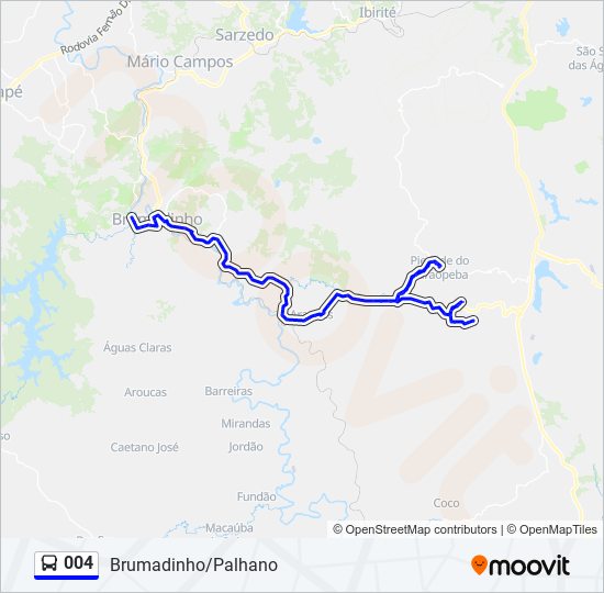 Rota da linha 010: horários, paradas e mapas - Brumadinho → Toca Via  Maricota (Atualizado)