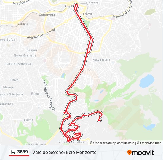 Mapa de 3839 de autobús