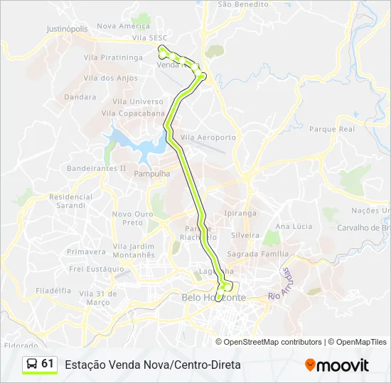 61 Bus Line Map