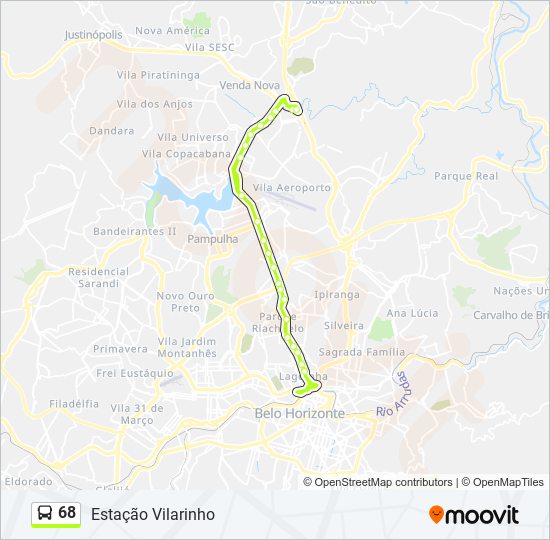 Mapa de 68 de autobús