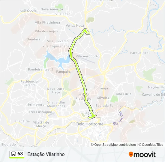 68 Bus Line Map