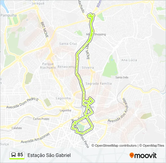 85 Bus Line Map