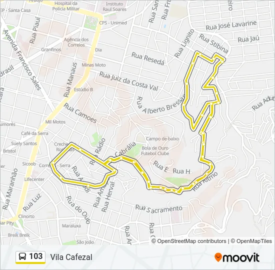 103 Bus Line Map