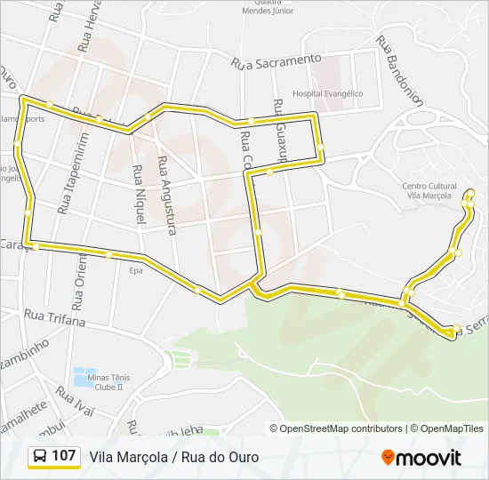 107 Bus Line Map