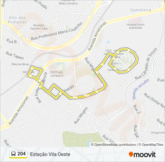 204 Bus Line Map