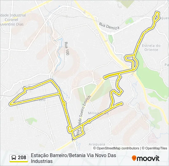 208 Bus Line Map