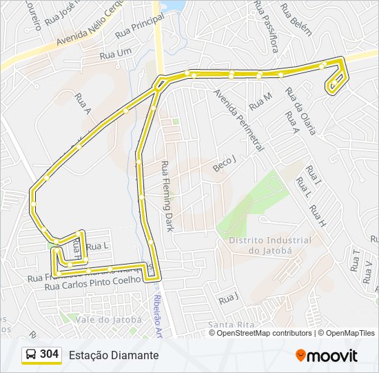 Mapa de 304 de autobús