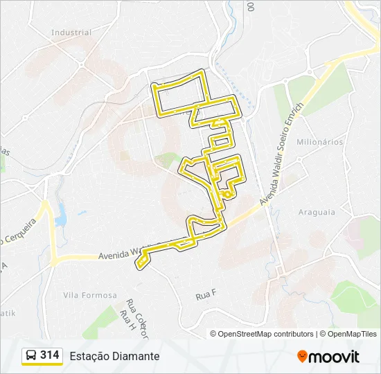 314 Bus Line Map