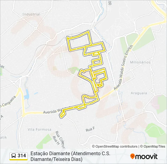 314 Bus Line Map