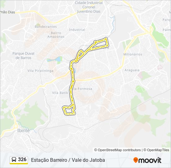 Mapa de 326 de autobús