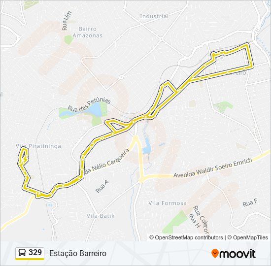 329 bus Line Map