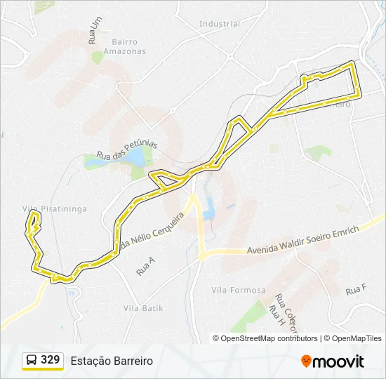 329 Bus Line Map