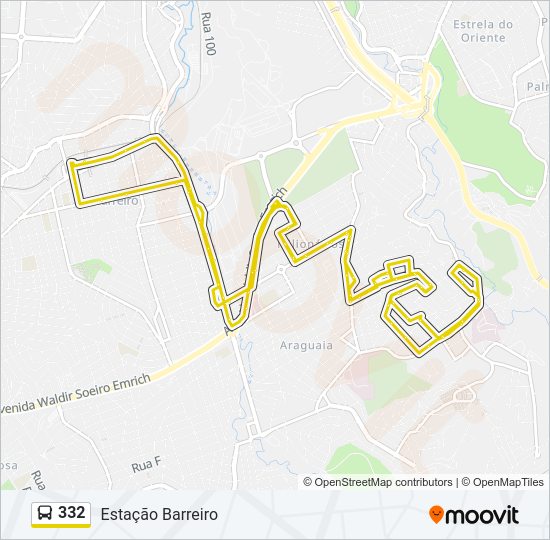 332 bus Line Map