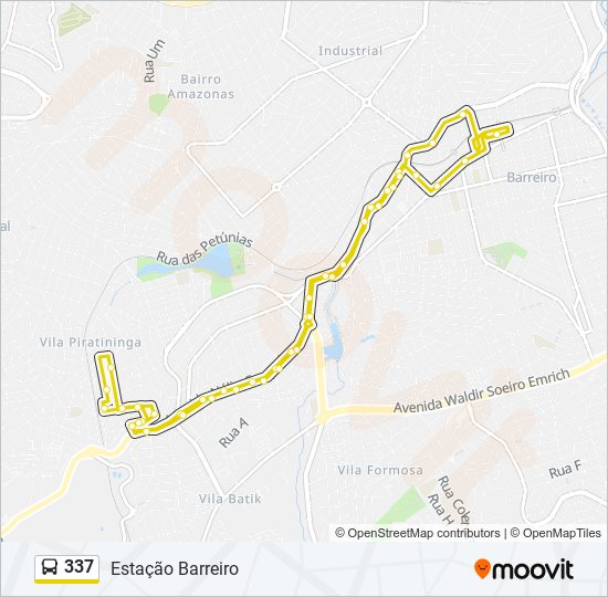 Mapa de 337 de autobús