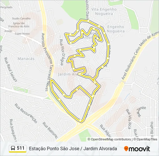 511 Bus Line Map