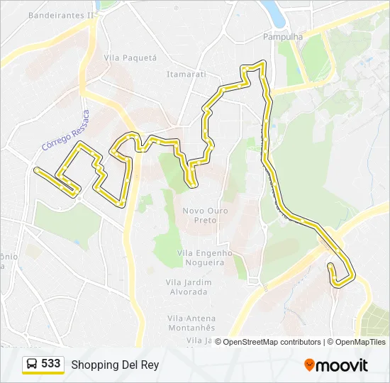533 Bus Line Map