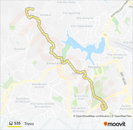 535 Bus Line Map