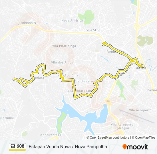 608 Bus Line Map