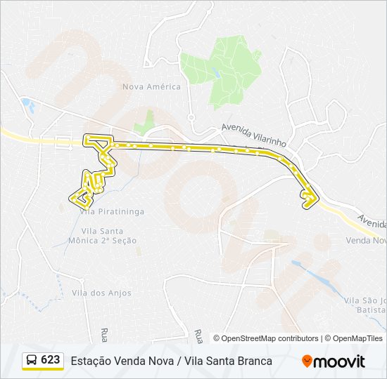 623 bus Line Map