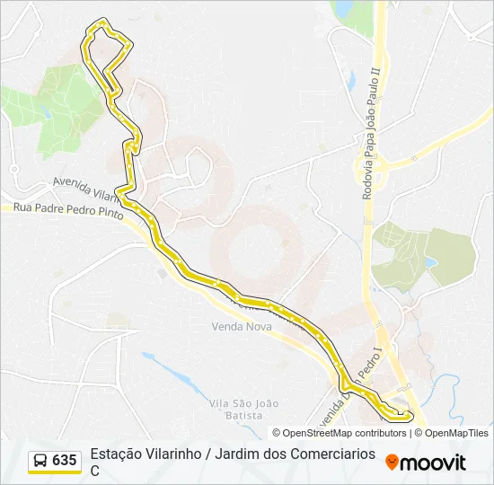 635 Bus Line Map