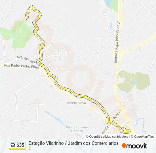 635 Bus Line Map