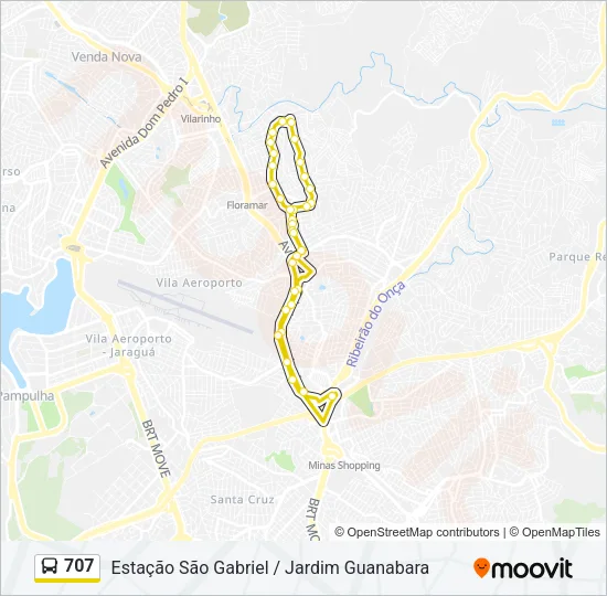 707 Bus Line Map