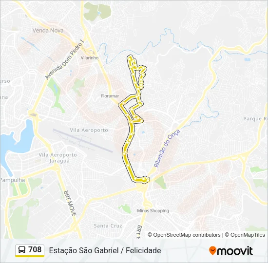 708 Bus Line Map