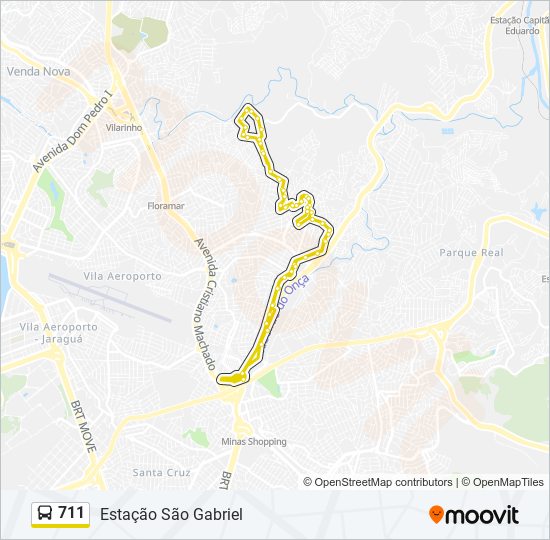 Mapa de 711 de autobús