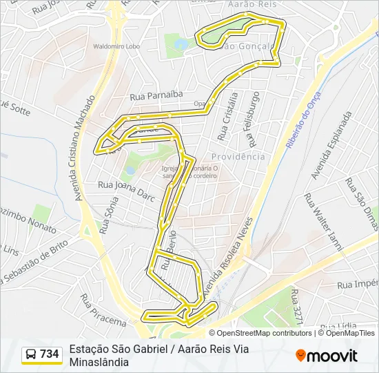 734 Bus Line Map
