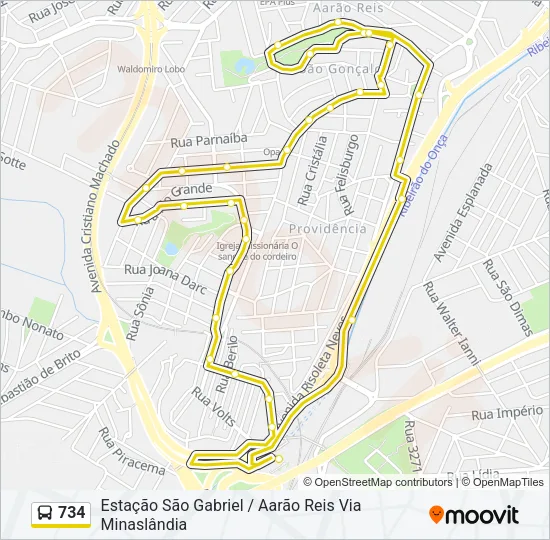 734 Bus Line Map