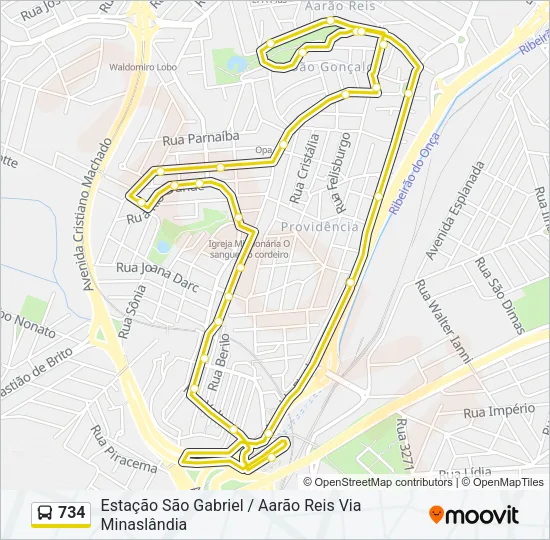 734 Bus Line Map