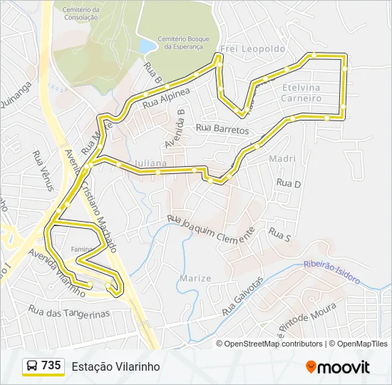 735 Bus Line Map