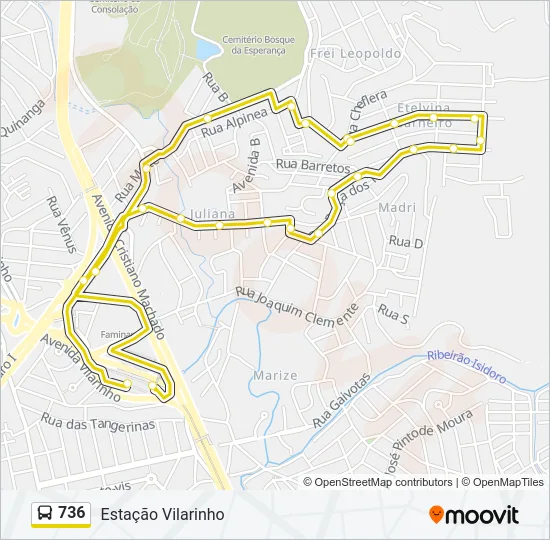 736 Bus Line Map