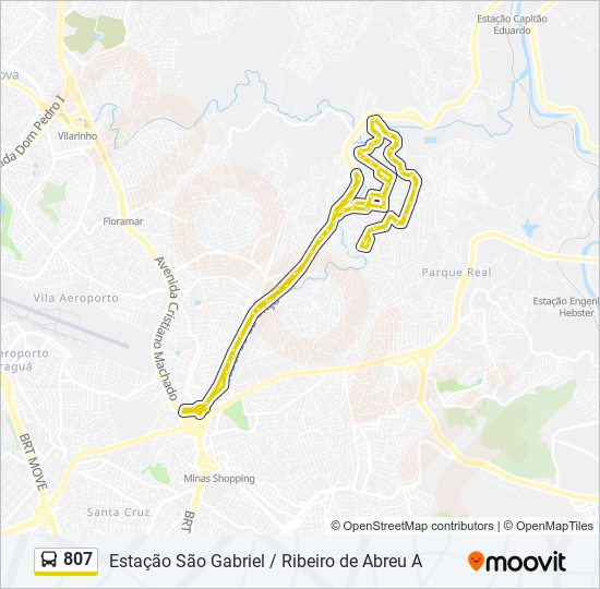 Mapa de 807 de autobús