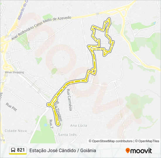 821 Bus Line Map