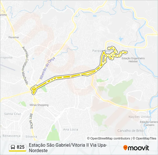825 Bus Line Map
