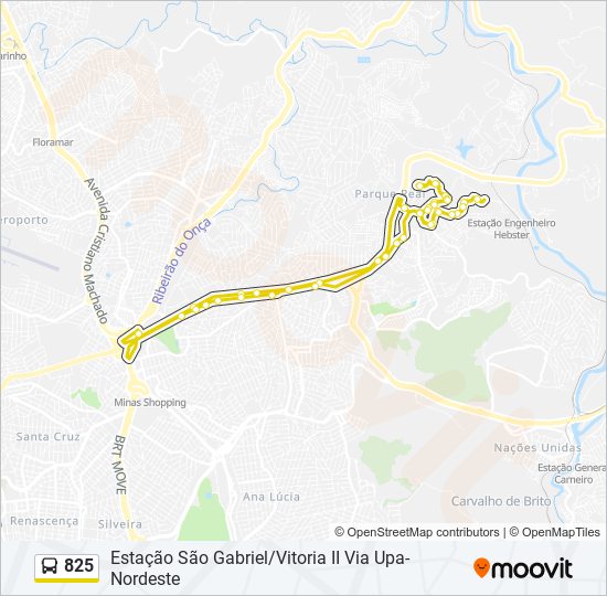 825 bus Line Map