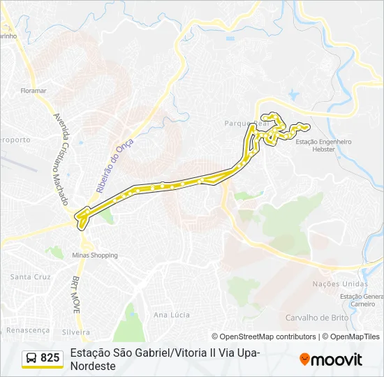 825 Bus Line Map