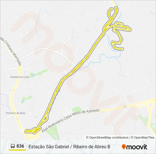 836 Bus Line Map