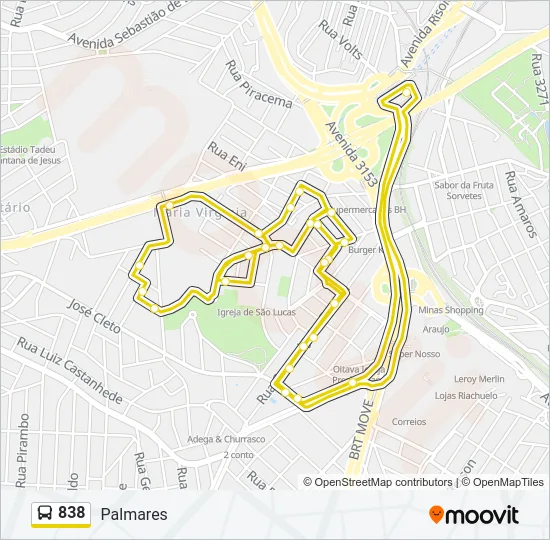 838 Bus Line Map