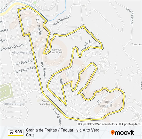 Mapa da linha 903 de ônibus