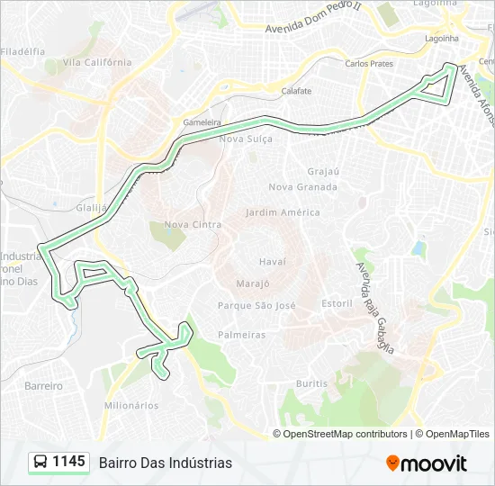 1145 Bus Line Map
