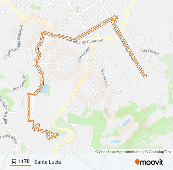 1170 bus Line Map