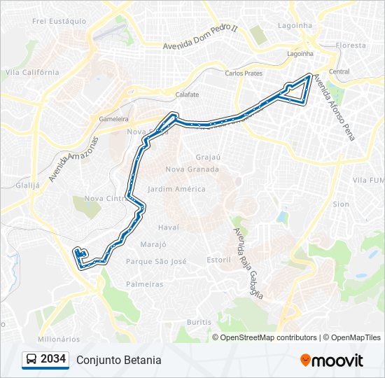 2034 bus Line Map