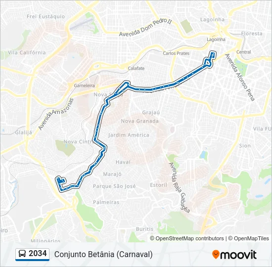 2034 Bus Line Map