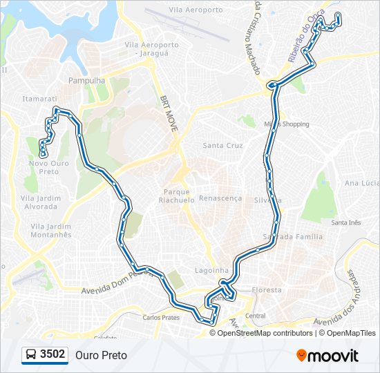 Mapa de 3502 de autobús