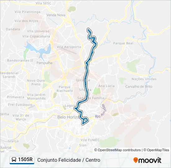 1505R Bus Line Map