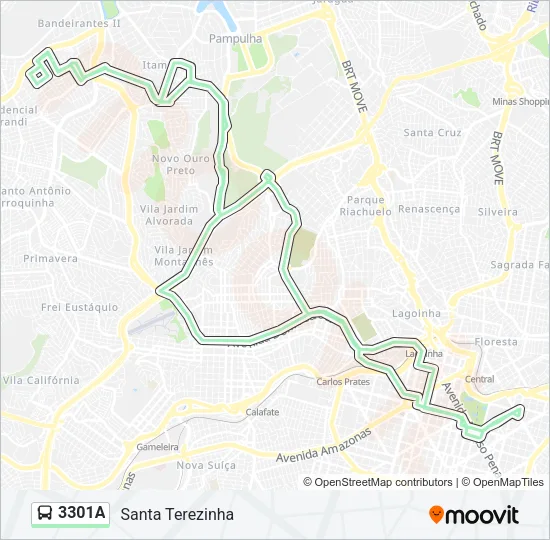 3301A Bus Line Map