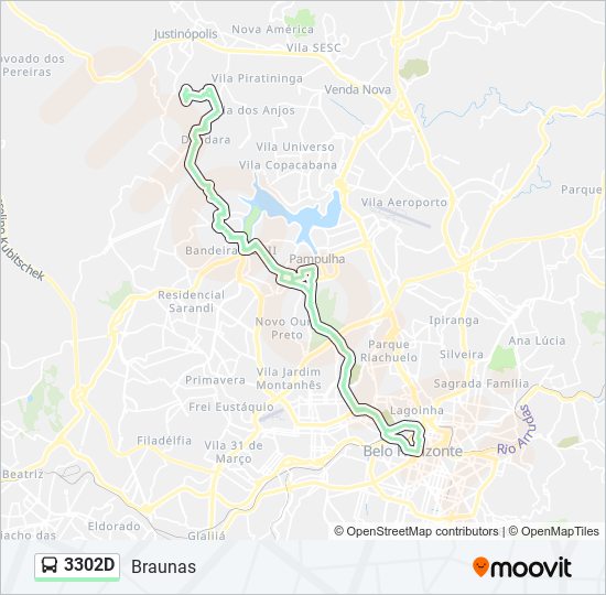 Mapa de 3302D de autobús